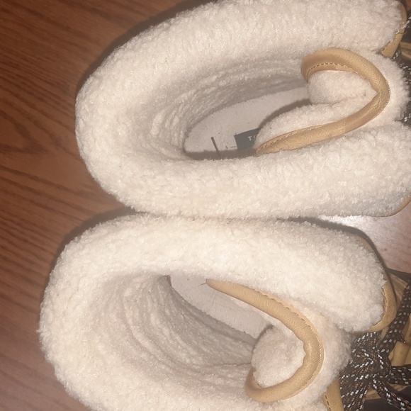 Tommy Hilfiger Boots Rusteen dark natural faux shearling lined size 10 - Picture 8 of 9